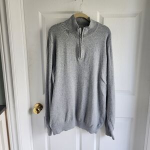 L.L.Bean XL Tall men's 1/4 Zip Cotton Cashmere Sweater Light Gray